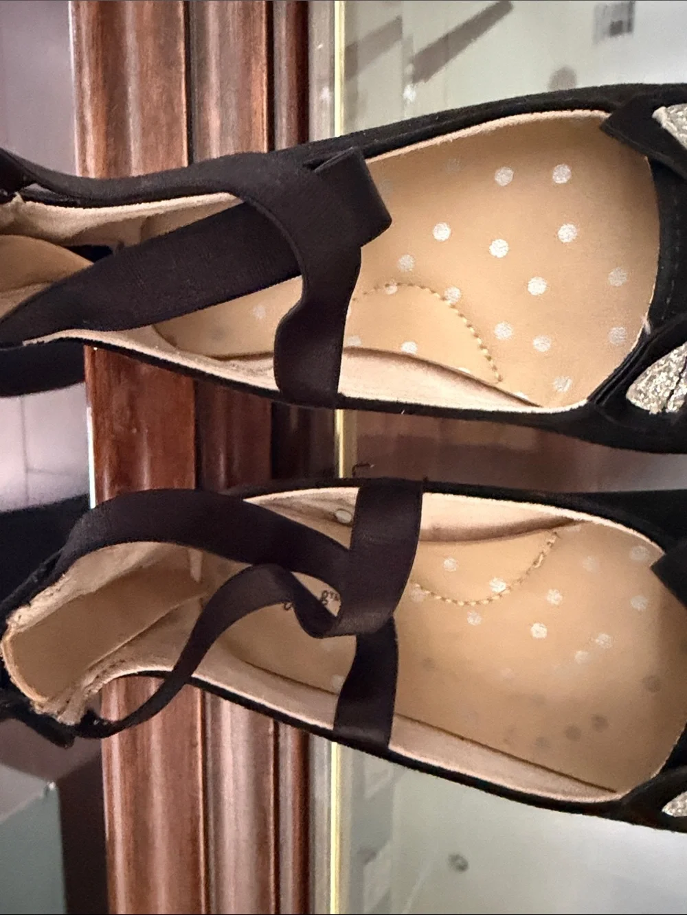 Cat & Jack Black Girl's Cat Face Mary Jane Flats